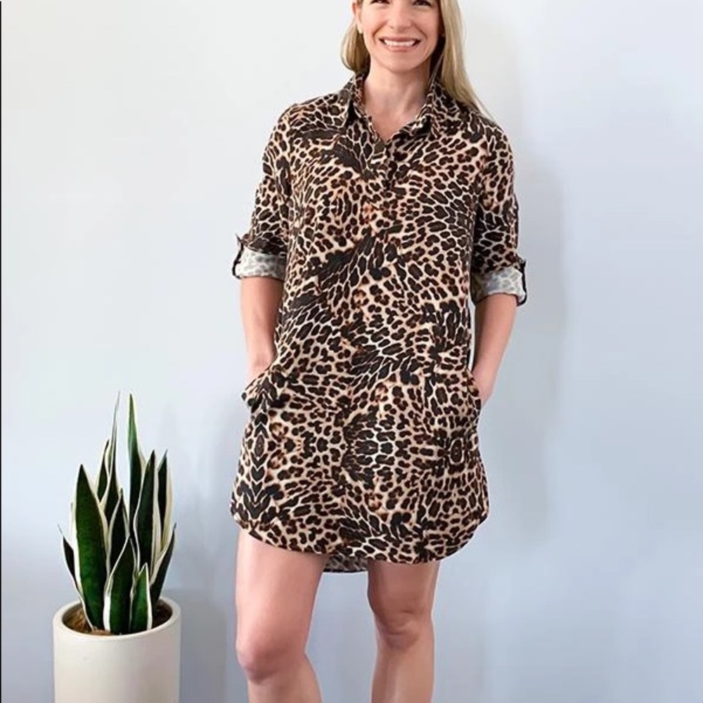 NWT Velvet Heart Leopard Shirt Dress, Small